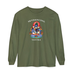 -Unisex Garment-dyed Long Sleeve T-Shirt (Dark Colors)