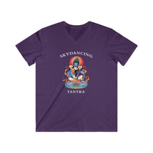 Load image into Gallery viewer, Unisex Fitted V-Neck Short Sleeve Tee ( Medium Logo, Dark Colors)