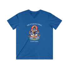 Load image into Gallery viewer, Unisex Fitted V-Neck Short Sleeve Tee ( Medium Logo, Dark Colors)