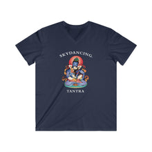 Load image into Gallery viewer, Unisex Fitted V-Neck Short Sleeve Tee ( Medium Logo, Dark Colors)
