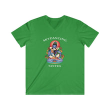 Load image into Gallery viewer, Unisex Fitted V-Neck Short Sleeve Tee ( Medium Logo, Dark Colors)