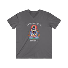 Load image into Gallery viewer, Unisex Fitted V-Neck Short Sleeve Tee ( Medium Logo, Dark Colors)