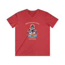 Load image into Gallery viewer, Unisex Fitted V-Neck Short Sleeve Tee ( Medium Logo, Dark Colors)