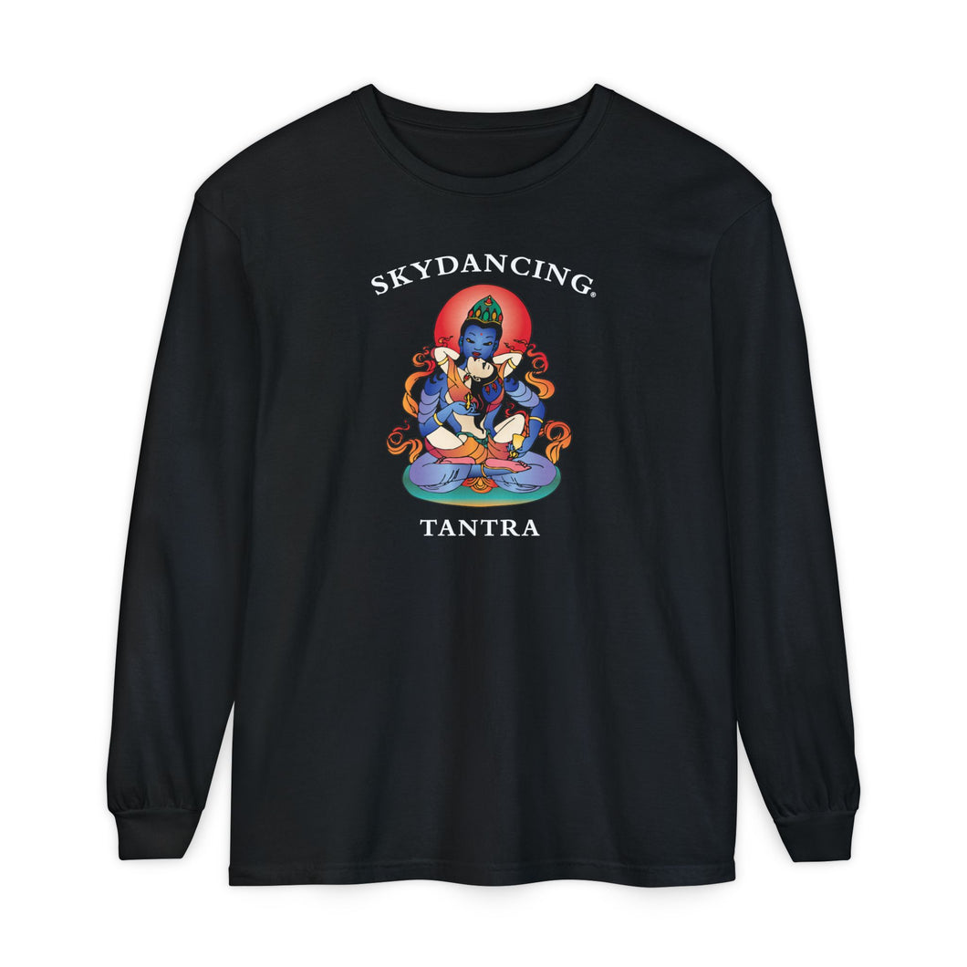 -Unisex Garment-dyed Long Sleeve T-Shirt (Dark Colors)