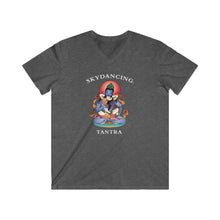 Load image into Gallery viewer, Unisex Fitted V-Neck Short Sleeve Tee ( Medium Logo, Dark Colors)