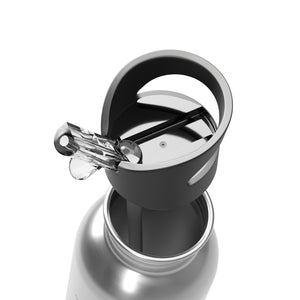 -Stainless Steel Water Bottle With Straw, 20oz