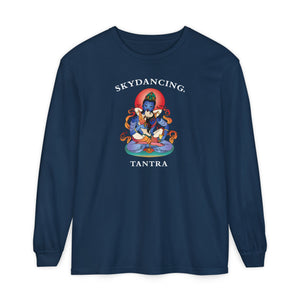 -Unisex Garment-dyed Long Sleeve T-Shirt (Dark Colors)