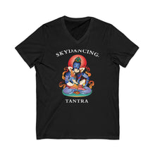 Load image into Gallery viewer, SkyDancing Tantra Unisex Jersey Short Sleeve V-Neck Tee (Dark Colors)