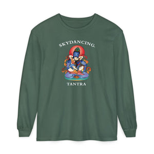 -Unisex Garment-dyed Long Sleeve T-Shirt (Dark Colors)