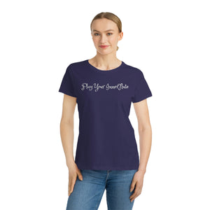 PLAY YOUR INNER FLUTE--Organic Women's Lover T-Shirt (Dark Colors)